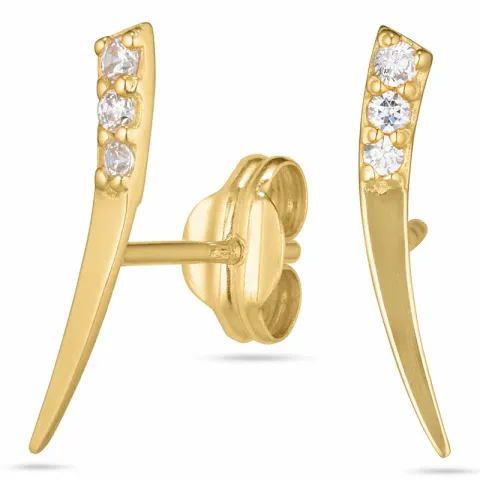 zirkon örhängestift i 14 karat guld med 