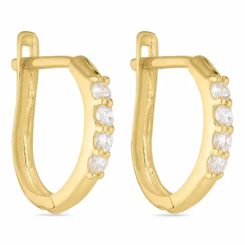 zirkon creol i 14 karat guld med 