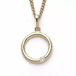 cirkel hängen i 14 karat guld
