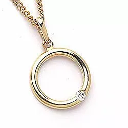 cirkel hängen i 14 karat guld