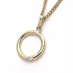 cirkel hängen i 14 karat guld