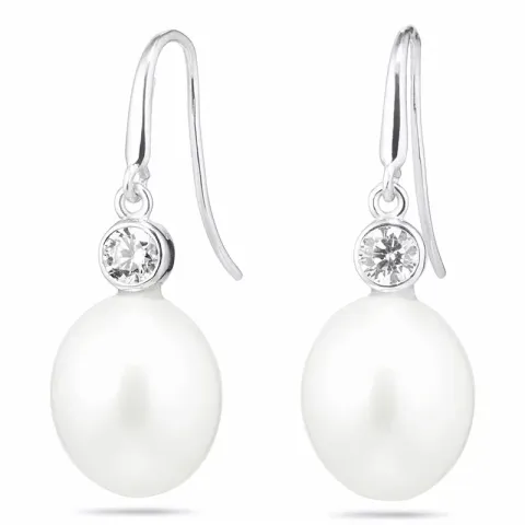 Pärlörhängen i 14 karat vitguld med 