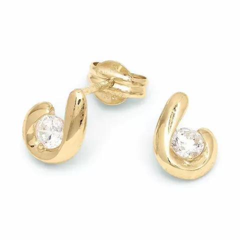 örhängestift i 14 karat guld med 