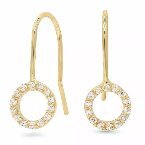 cirkel guldörhängen i 14 karat guld med 