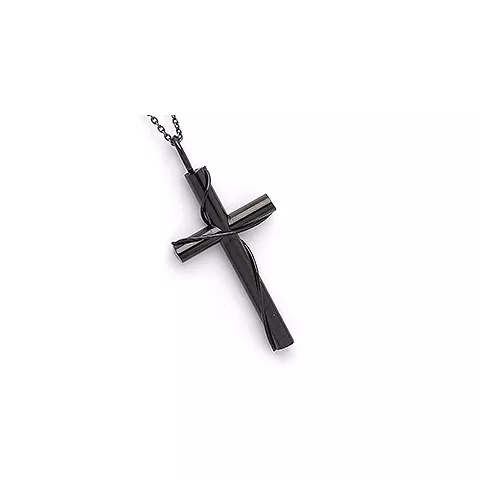kors hängen i svart stål