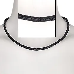 Herrsmycken: halsband i läder med stål lås x 5,2 mm