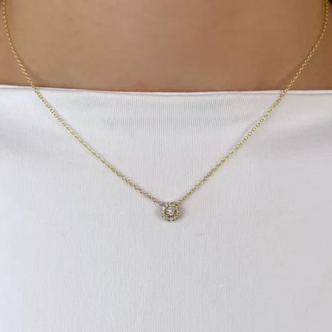 45 cm halsband med hängen i 14 karat guld 0,234 ct