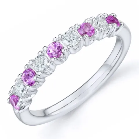 rosa safir diamantring i 14 karat vitguld 0,24 ct 0,45 ct
