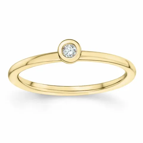 rund diamant solitärring i 14 karat guld 0,05 ct