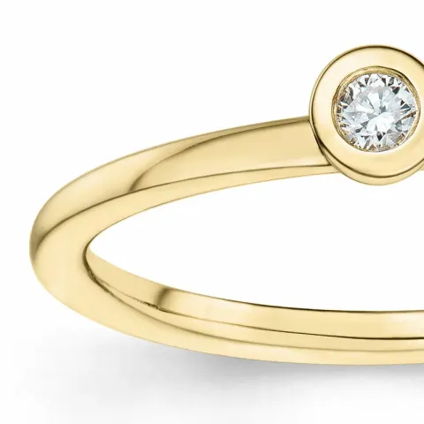 rund diamant solitärring i 14 karat guld 0,05 ct