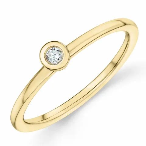 rund diamant solitärring i 14 karat guld 0,05 ct