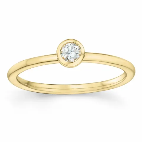 rund diamant solitärring i 14 karat guld 0,10 ct
