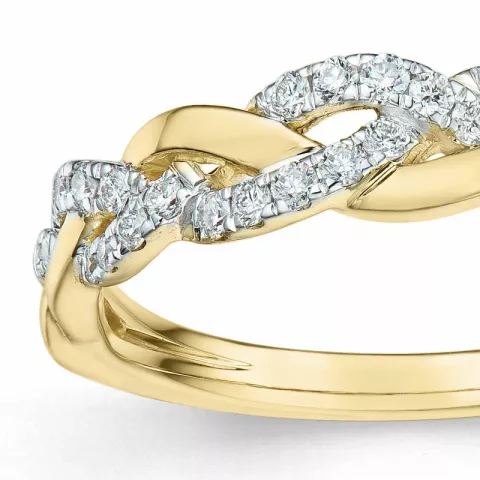 diamant ring i 14  karat guld- och vitguld 0,25 ct