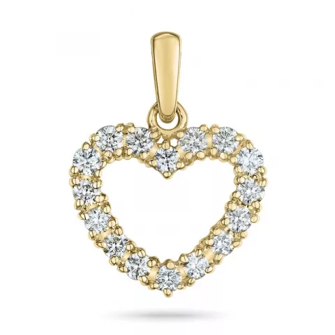 hjärta diamant hängen i 14  carat guld 0,516 ct