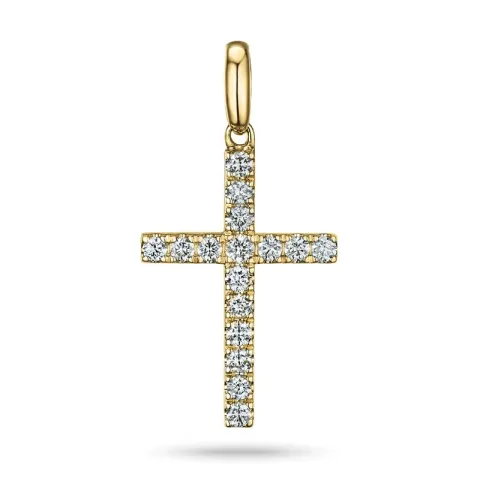 kors diamant hängen i 14  carat guld 0,251 ct