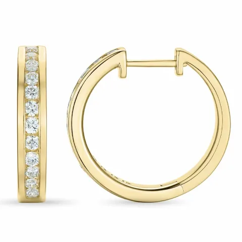 22 mm diamant creol i 14 karat guld med diamant 