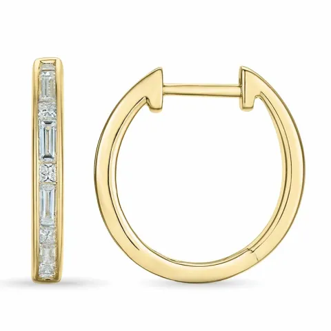 17 mm diamant creol i 14 karat guld med diamant och diamant och diamant 