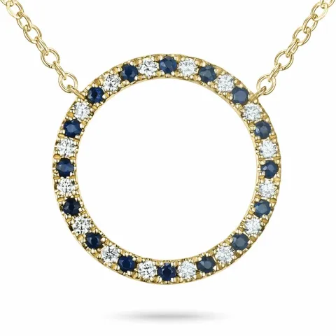 45 cm halsband med hängen i 14 karat guld 0,24 ct 0,352 ct