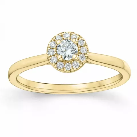 diamant ring i 14  karat guld 0,234 ct