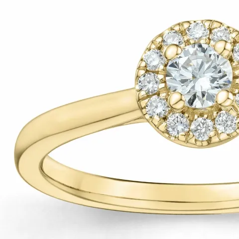 diamant ring i 14  karat guld 0,234 ct