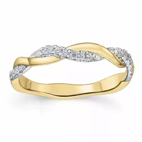 diamant ring i 14  karat guld- och vitguld 0,15 ct