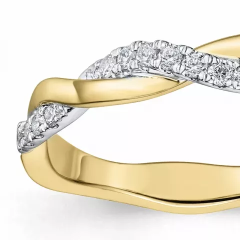 diamant ring i 14  karat guld- och vitguld 0,15 ct