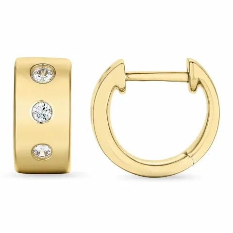 12 mm diamant creol i 14 karat guld med diamant