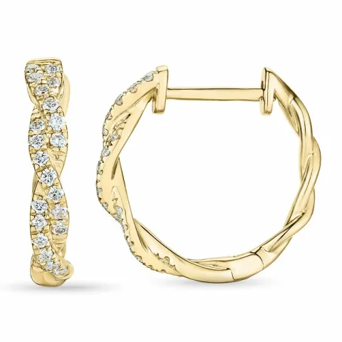 15 mm diamant creol i 14 karat guld med diamant