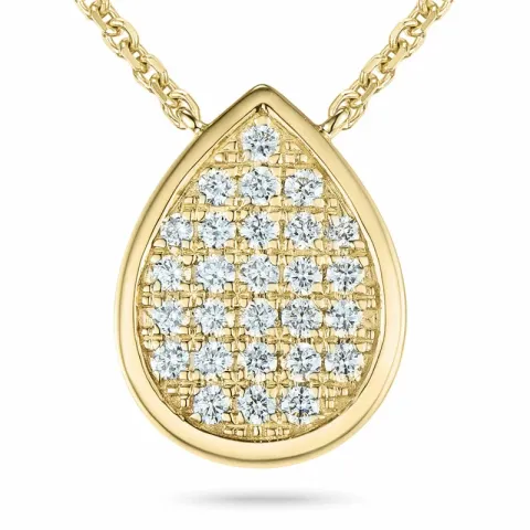 45 cm halsband med hängen i 14 karat guld 0,21 ct