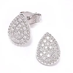 droppe diamantörhängen i 14 karat vitguld med diamant 