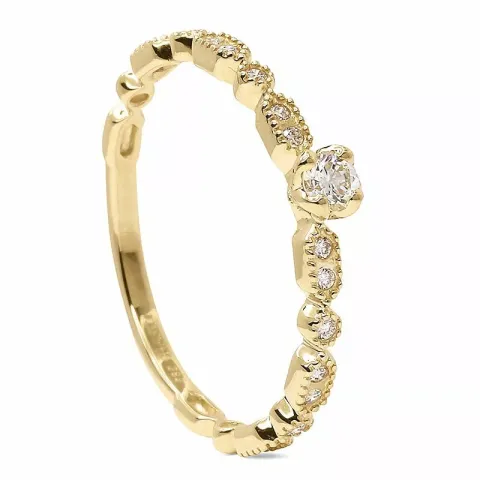 fingerring diamant ring i 14  karat guld 0,16 ct