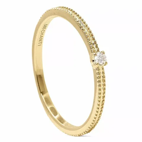 äkta diamant guld ring i 14 karat guld 0,04 ct
