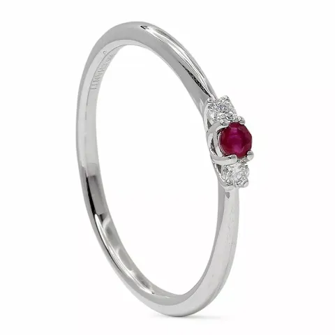 Rubin vitguldsring i 14 karat vitguld 0,05 ct