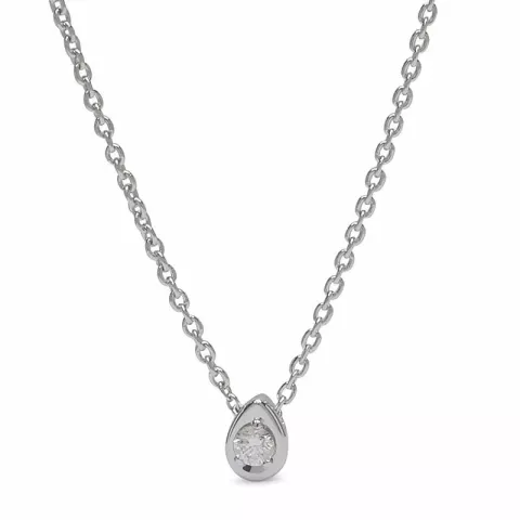 droppformad diamantberlocker i 14  carat vitguld 0,04 ct