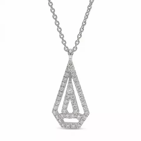 Smycke diamantberlocker med halskedja i 14  carat vitguld 0,14 ct