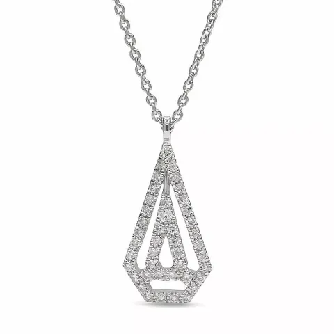 Smycke diamantberlocker med halskedja i 14 carat vitguld 0,14 ct