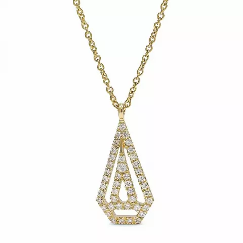 Diamantberlocker med halskedja i 14  carat guld 0,14 ct