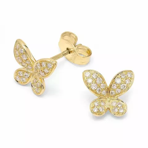 Fjärilar diamantörhängen i 14 karat guld med diamanter 