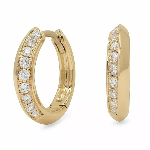 12 mm diamant creol i 14 karat guld med diamant