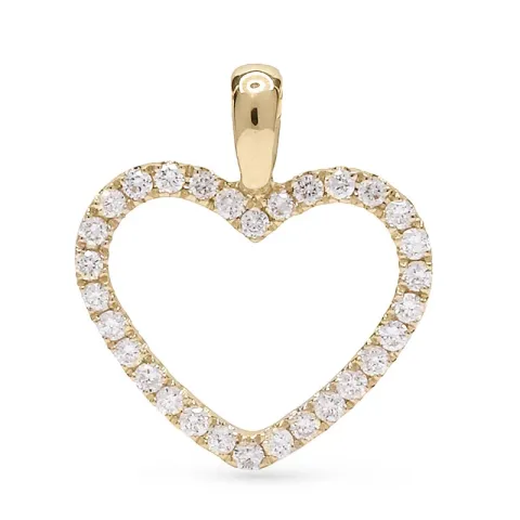 Hjärta diamant hjärthängen i 14 carat guld 0,15 ct