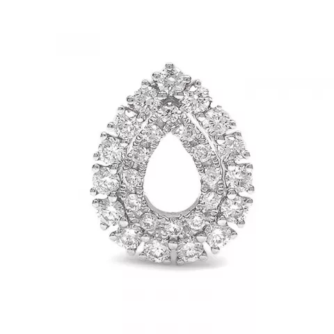 Droppformad vit diamant hängen i 14  carat vitguld 0,26 ct