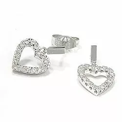 Hjärta diamant örhängen i 14 karat vitguld med diamanter 