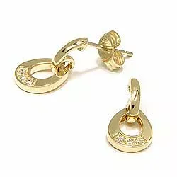 Droppe vita briljiantöronringar i 14 karat guld med diamanter 