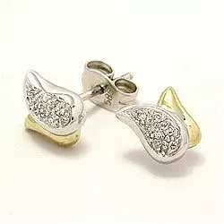 Blommor örhängen i 14 karat guld och vitguld med diamanter 