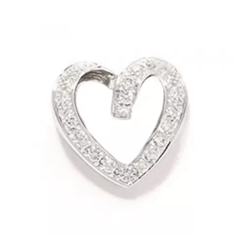 hjärta diamant hängen i 14  carat vitguld 0,19 ct