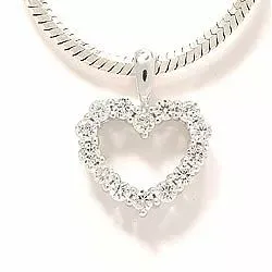 hjärta diamantberlocker i 14  carat vitguld 0,25 ct