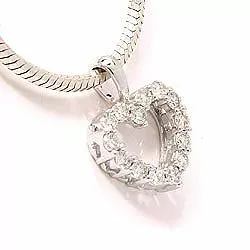 hjärta diamantberlocker i 14  carat vitguld 0,25 ct