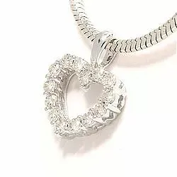 hjärta diamantberlocker i 14  carat vitguld 0,25 ct
