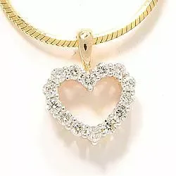 Diamant hjärthängen i 14 carat guld 0,25 ct