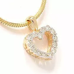 Diamant hjärthängen i 14 carat guld 0,25 ct
